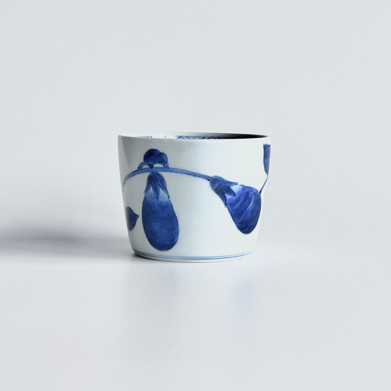 染付茄子紋 蕎麦猪口