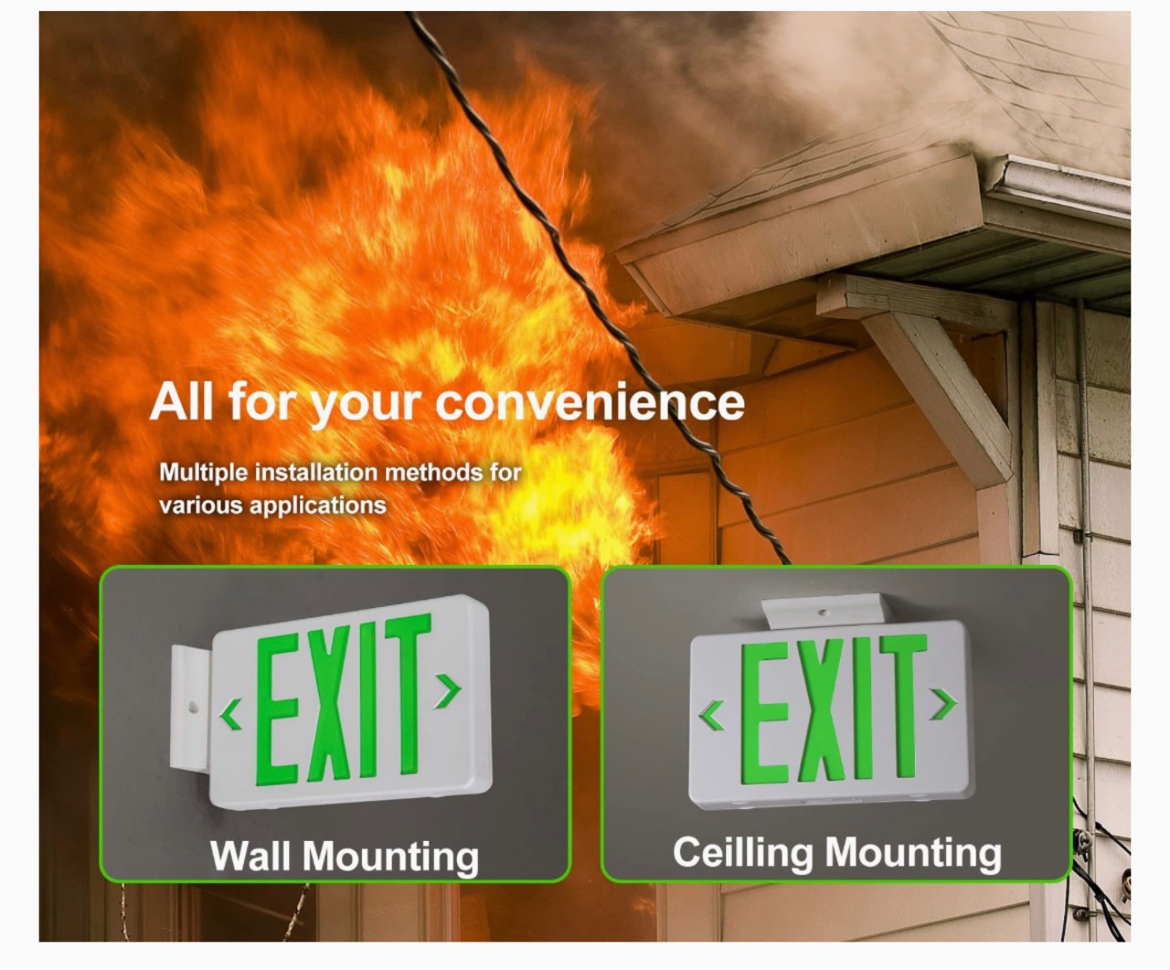 LED Exit Sign (Green) 画像5