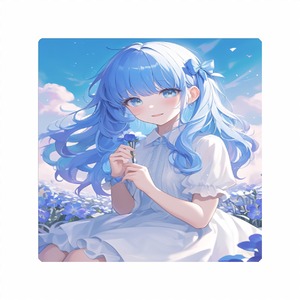 ネモフィラ×女の子【アクリルバッチ】