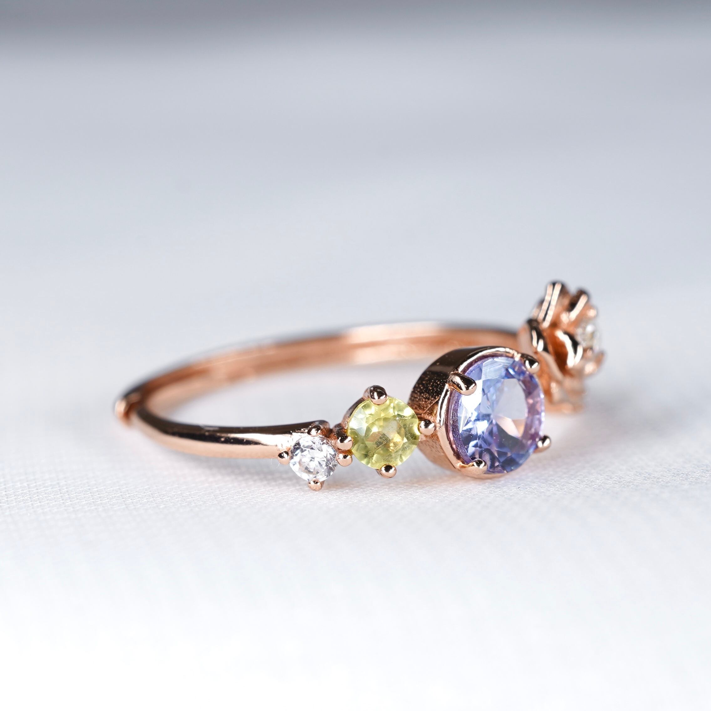 リング♦︎タンザナイト・ペリドット♦︎PGカラー《0223》