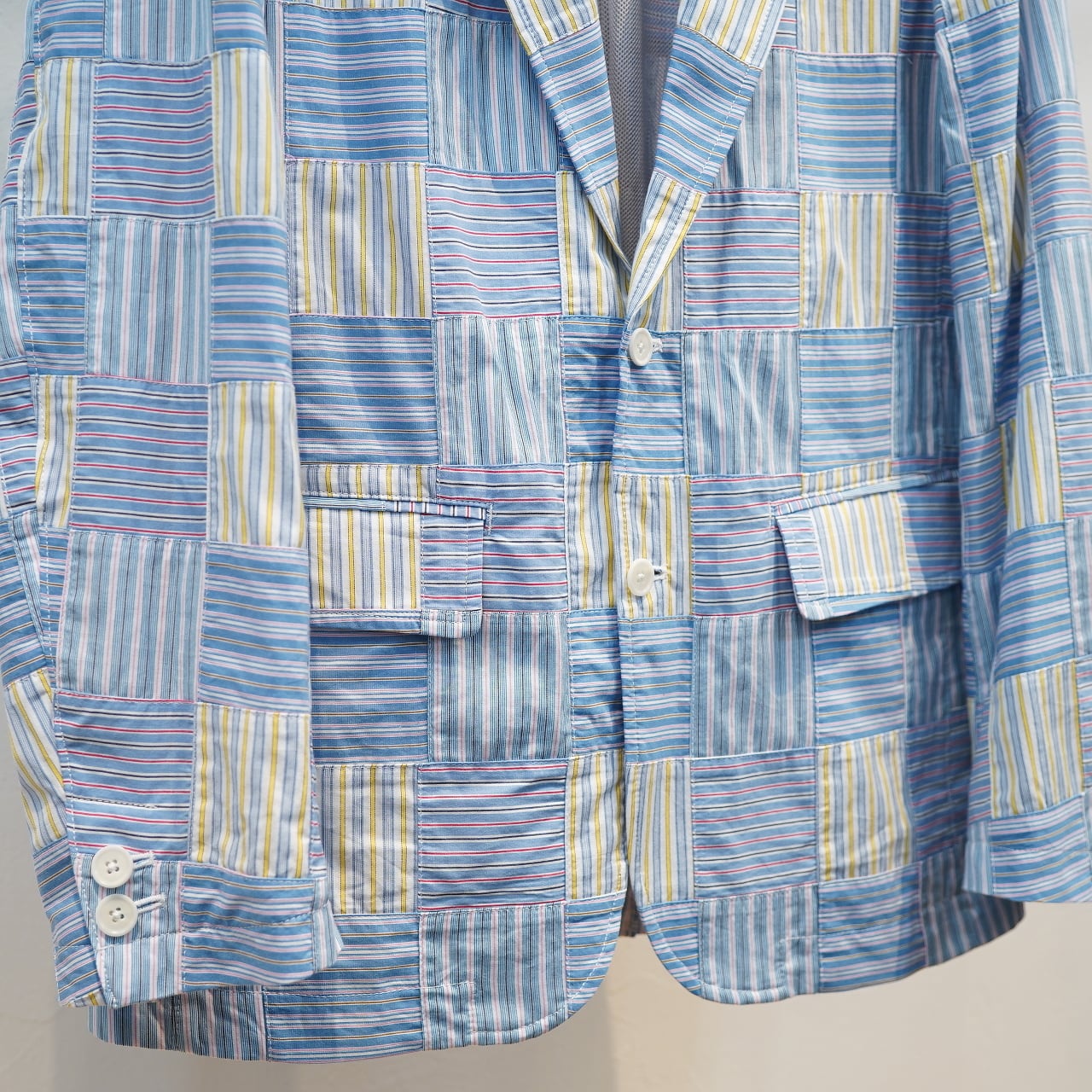 KUON（クオン） ストライプパッチワーク 2つボタンジャケット | CIRCLE