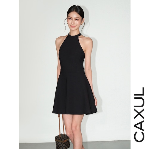 Halter Flare Mini Dress/2color