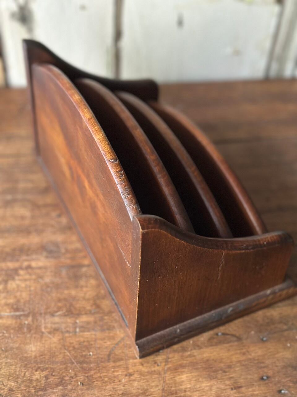 木製レターラック ブラウン 書類ケース | Brocante de La Cocotte