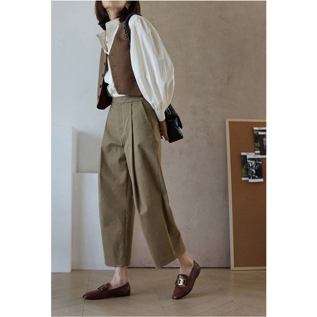 【パンツ】パンツ レディース おしゃれ ワイドパンツ 20代 30代 40代 50代  春 夏 秋 冬 オフィス ボトムス カジュアル おしゃれ アイボリー ブラック 黒 グレーブルー ダークブラウン 茶色 カーキグリーン 緑 ネイビーブルー 青 M L