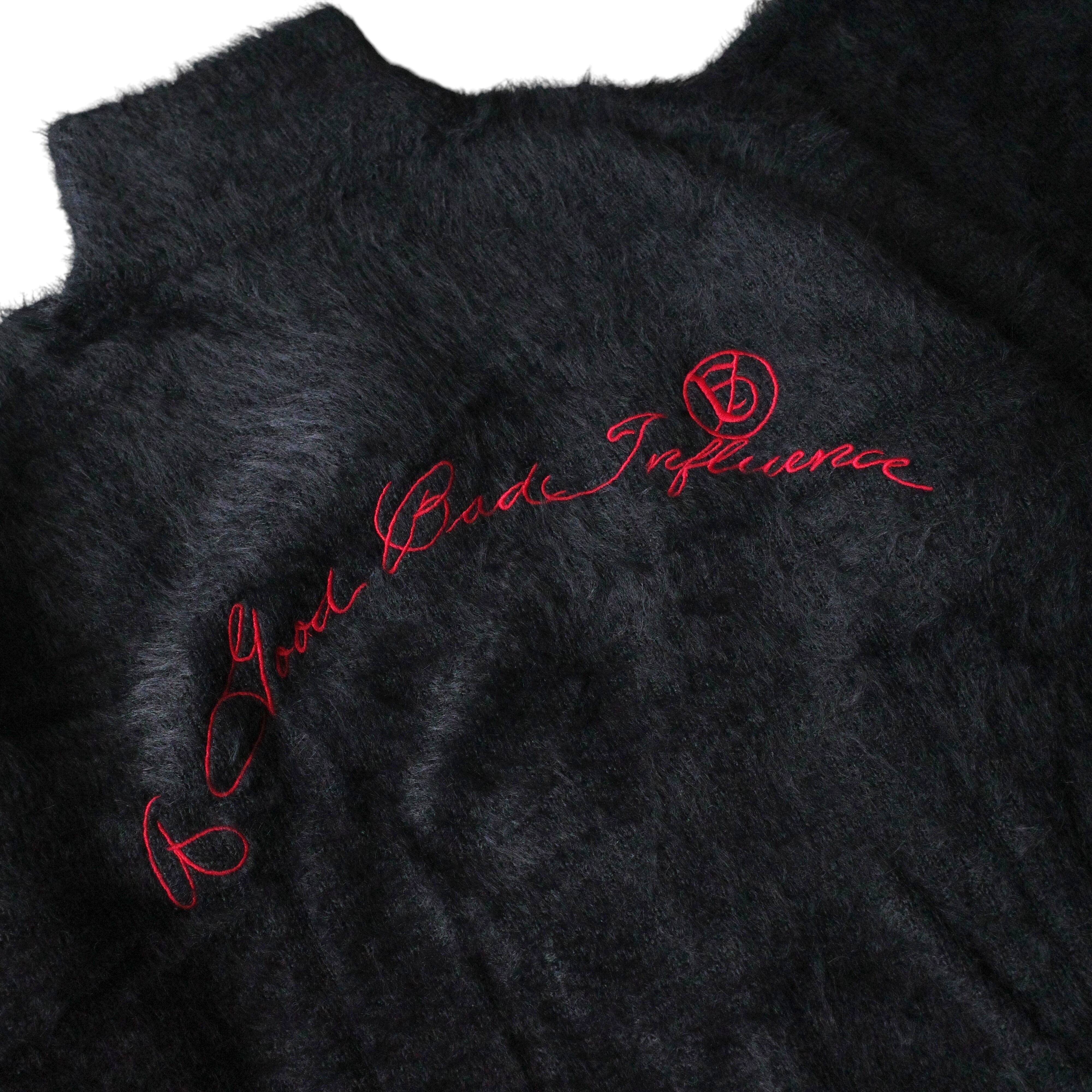 A Good Bad Influence】HEART CROSS ZIPPED MOHAIR SWEATER A Good Bad Influence】HEART CROSS ZIPPED MOHAIR SWEATER