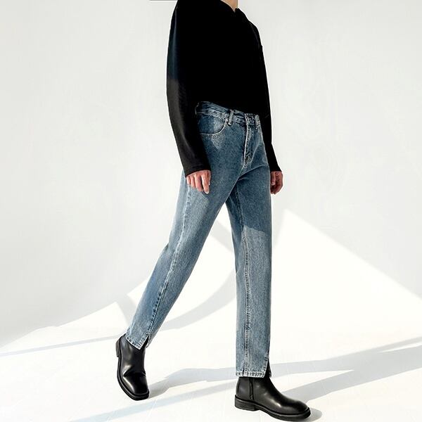 Slit straight split jeans   b-627