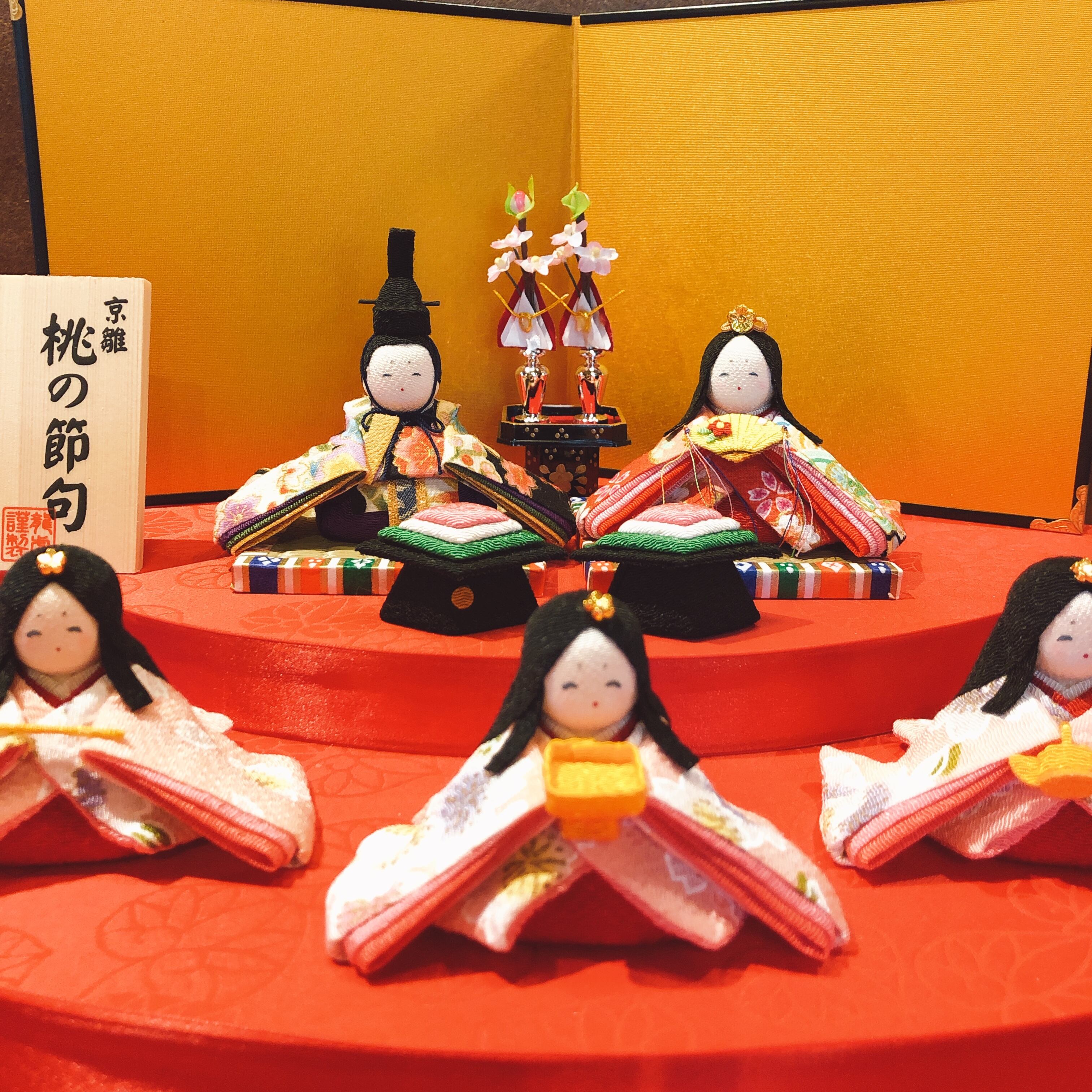 ちりめん ほほえみ 扇5人揃い雛 | Gellery Shop 芭蕉