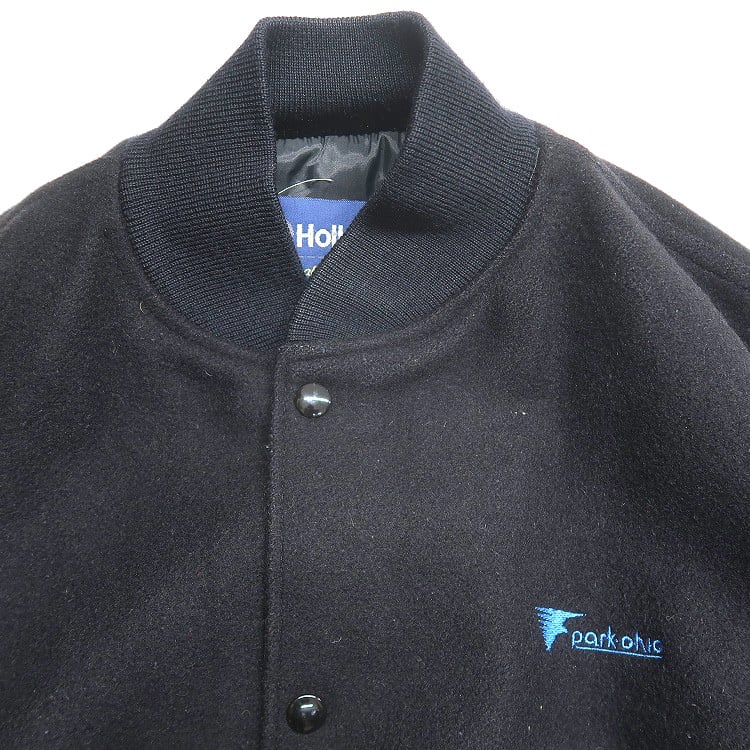 古着 〜90年代 USA製 HOLLOWAY ホロウェイ ウール 袖レザー 切り替え