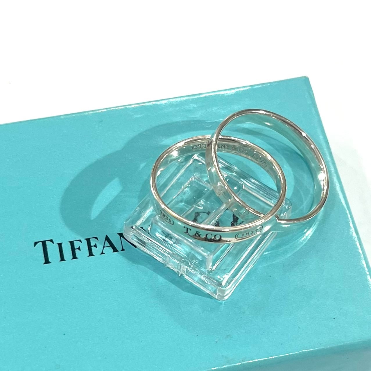 希少【TIFFANY&CO.】【20号】 名品 インターロッキング ダブルリング
