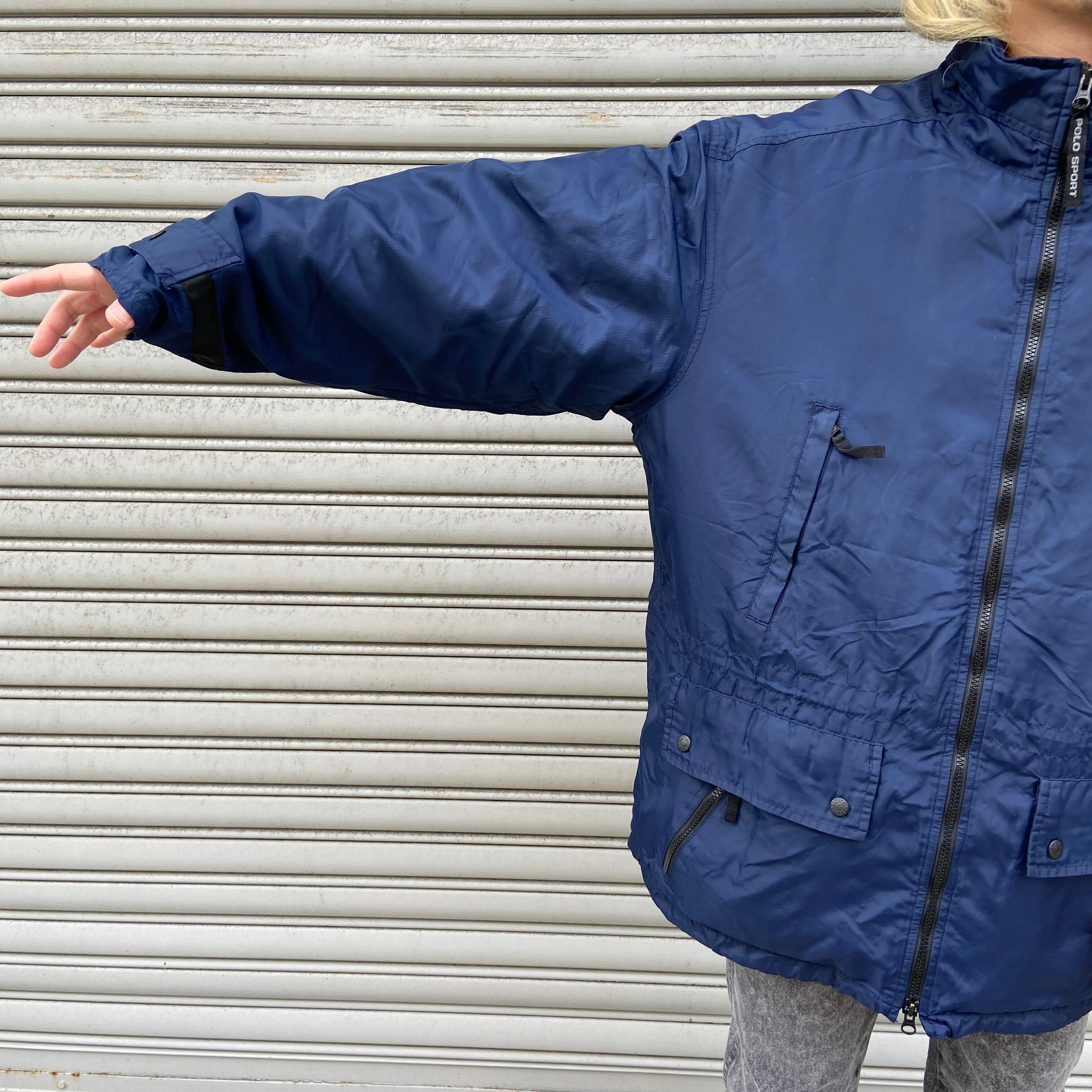 90s POLOSPORT ラルフローレン マウンテンジャケット 紺 XL相当 | 古着 