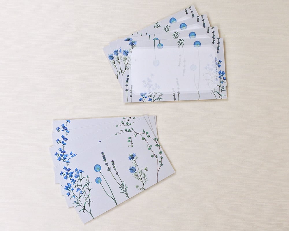 ブルーの花たちのメッセージカード | mocolier〔もこリエ〕オンライン