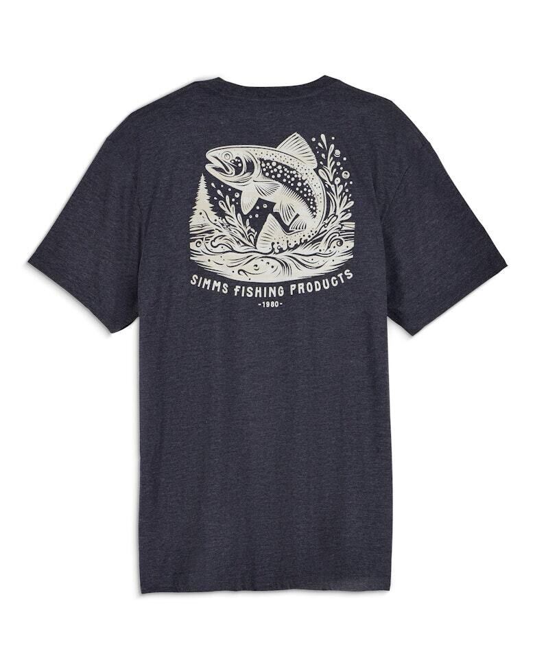 SIMMS Woodland Leap T-Shirt Navy