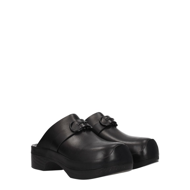 【新品】FERRAGAMO レディース スライドサンダル レザー ブラック NOPED749229