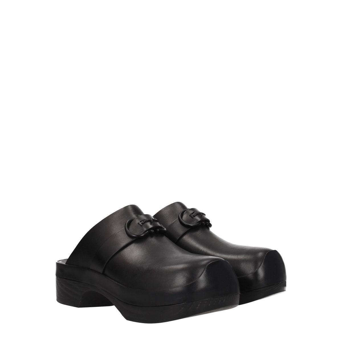 【新品】FERRAGAMO レディース スライドサンダル レザー ブラック NOPED749229