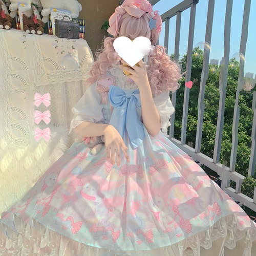 ✞ リボンノースリーブレースJSK ワンピースドレス スウィート ジャンパースカート ✞ゴスロリ SM ミリ 甘ロリ クラロリ 和ロリ エレガント 黒ロリ 姫ロリ 華ロリ BB-BB2102749