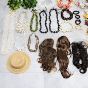 フラダンス 小物 まとめ売り 70点以上 セット レイ フラワーレイ リーフレイ クウペエ ネックレス シェルレイ ククイ 赤 白 黄 緑 ピンク カラフル アクセサリー ヘアクリップ ヘアアクセサリー タヒチアン ホワイト系 グリーン系 レッド系 イエロー系