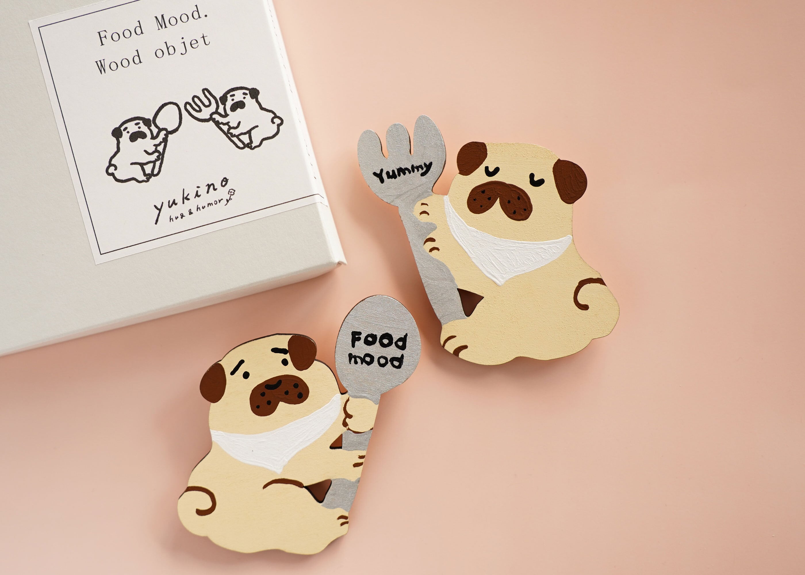 wood objet 原画 小「spoonful」2点セット_B:フォーン