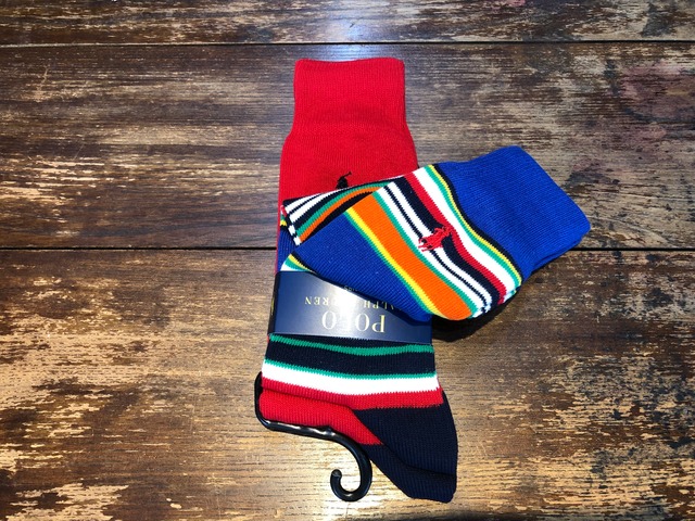 POLO RALPH LAUREN  SOCKS 2 PACK (MULTI/RED)