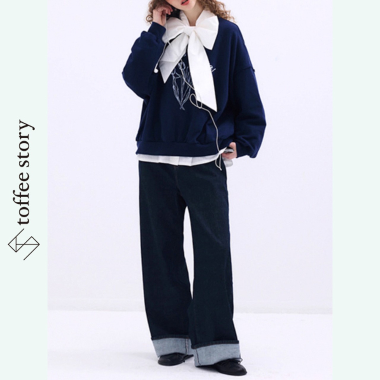 おしゃれなロールアップ♡コットンデニムパンツ 《P0176》