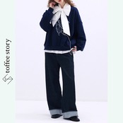 おしゃれなロールアップ♡コットンデニムパンツ 《P0176》