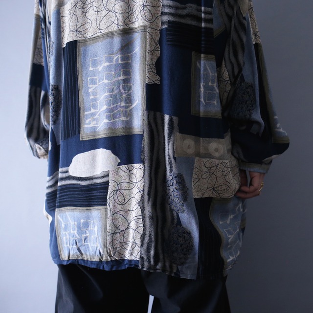 art full pattern super over silhouette shirt