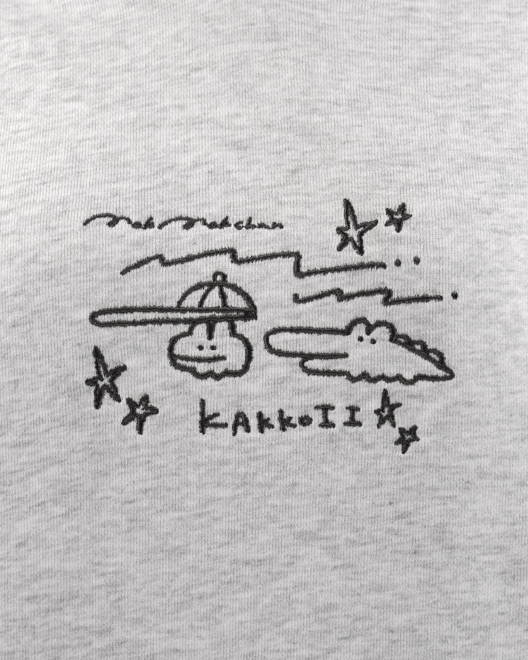kakkoii刺繍パーカー/アッシュ（MK-588) | もくもくちゃん公式