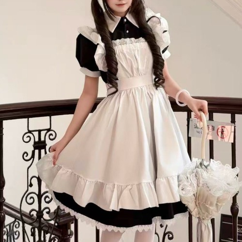 ゆめかわ♡大きいサイズあり♪ミモレ丈メイド服　kos53