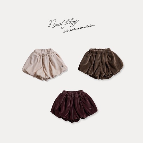 【予約/送料無料】normalplay / ベロアバルーンパンツ