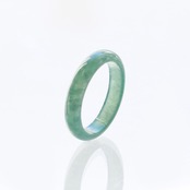 【16号】新色！青緑色の透明感が美しい！ 細くりぬき甲丸リング A貨翡翠 jd_rg1476