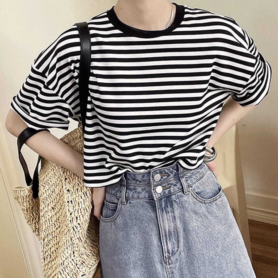 ボーダークロップドTee K0100