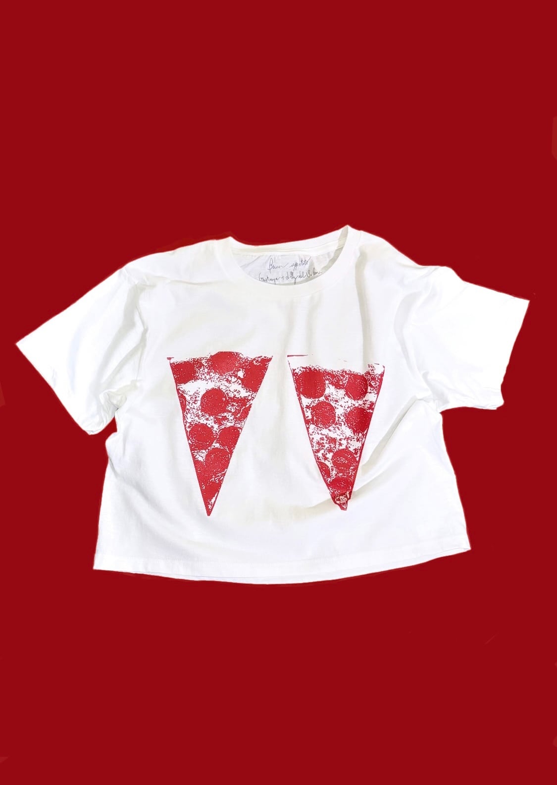 Buon appetito：Cristaseya×LILLY DEL SALONE [CROPPED PIZZA TEE]