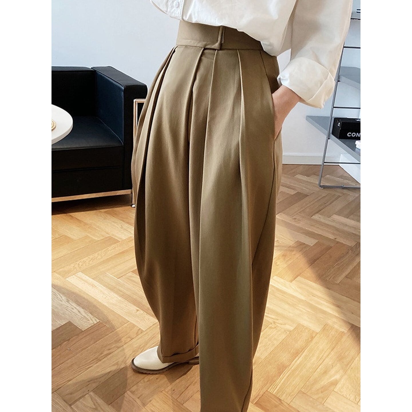 ハイウエスト タックワイドパンツ 2color RA3551