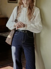 Ancienne Embroidery Frill Blouse F0825