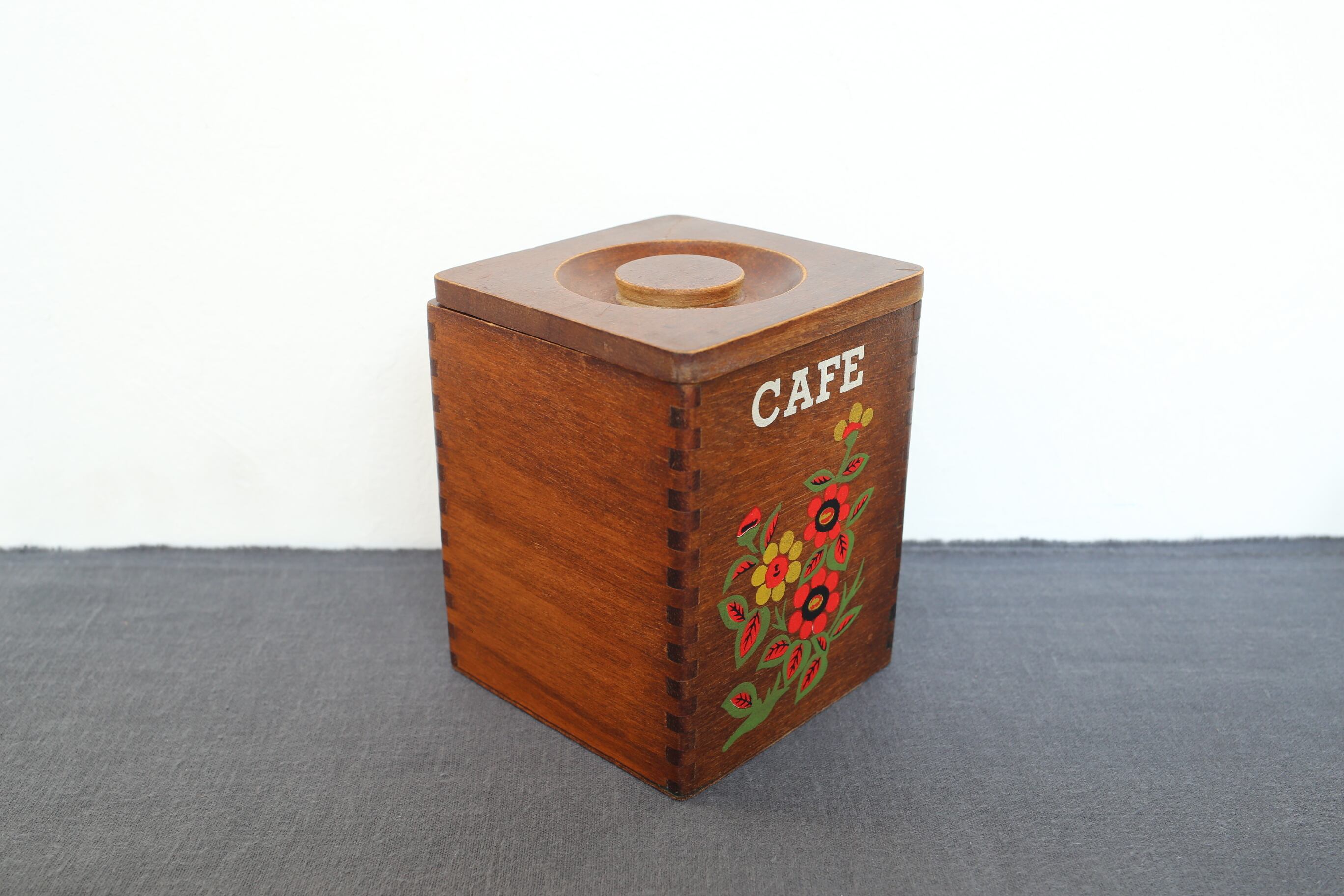 フランス アンティーク ヴィンテージ 木製 キャニスター 「 CAFE