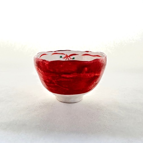 志野赤絵朱巻小鉢【榛澤宏】