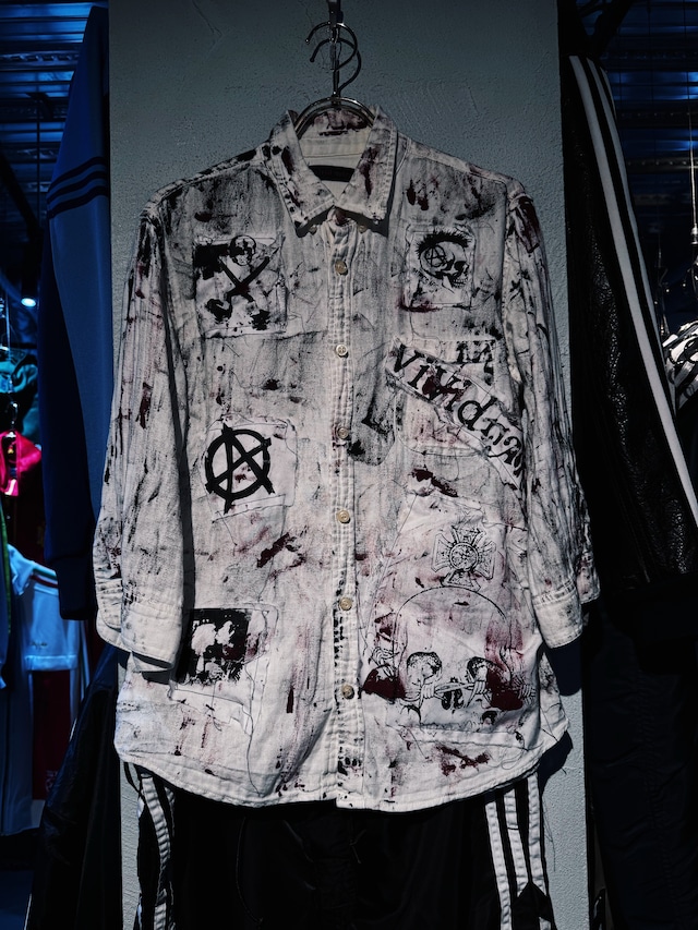 "vivid notes"rock custom design paint coating shirt