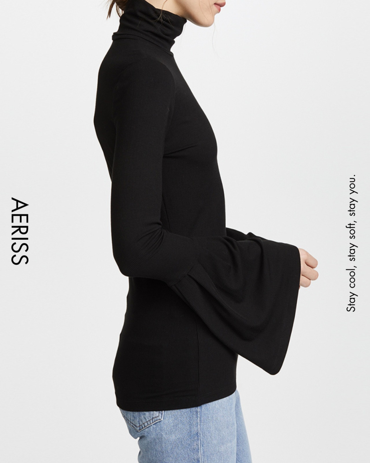 フレアスリーブハイネックリブ A0743 - 2