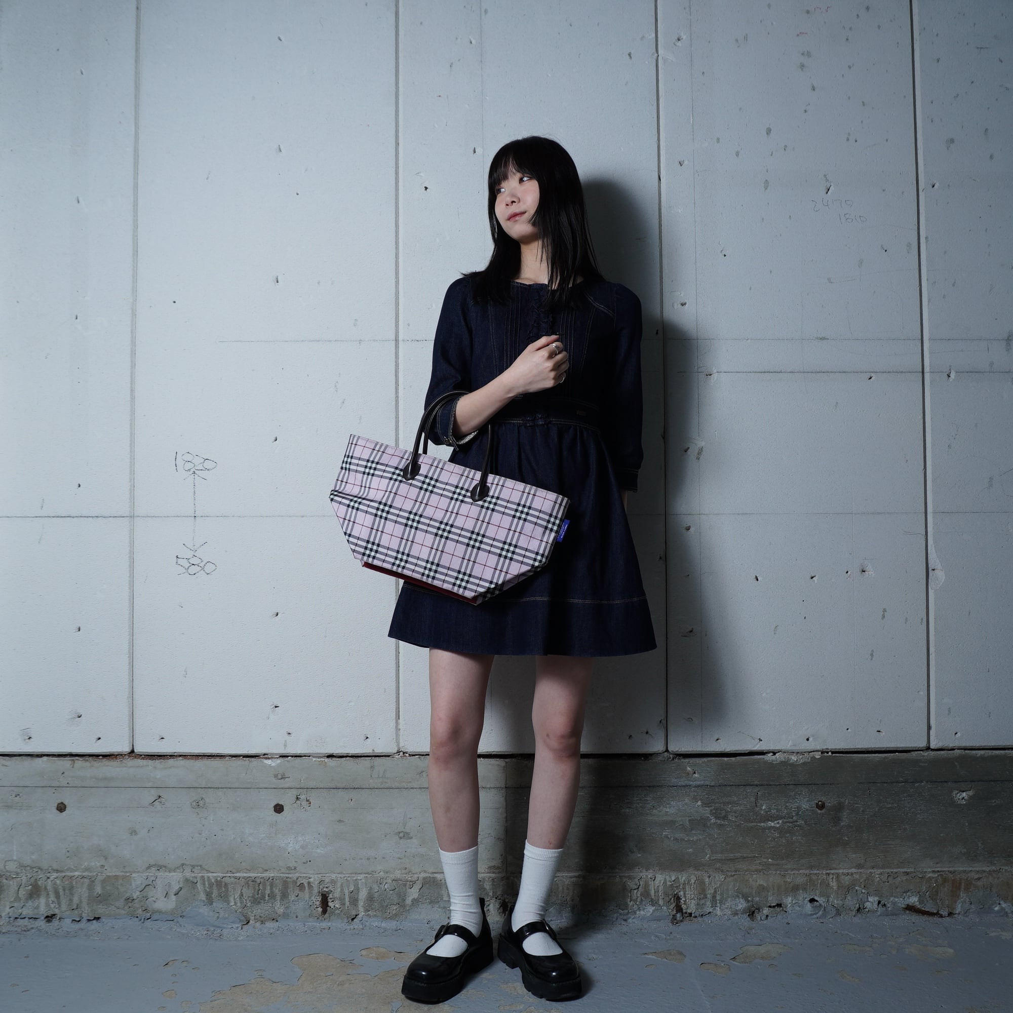 BURBERRY】バーバリー ”ノヴァチェック” レザー切り替えトートバッグ