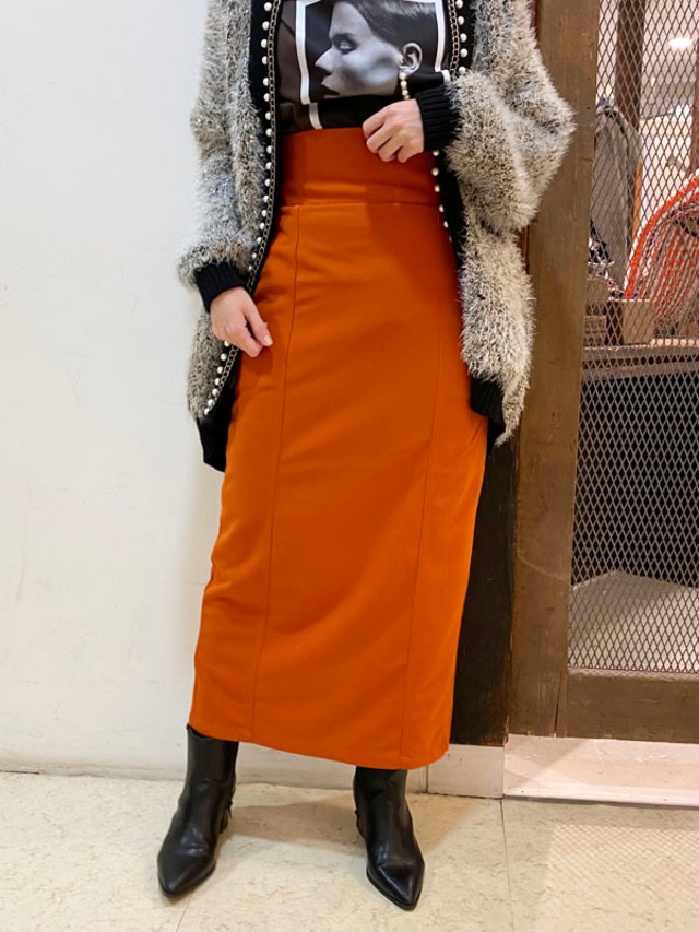 ハイウエストナロースカート［Color:オレンジ］通常価格¥11,000