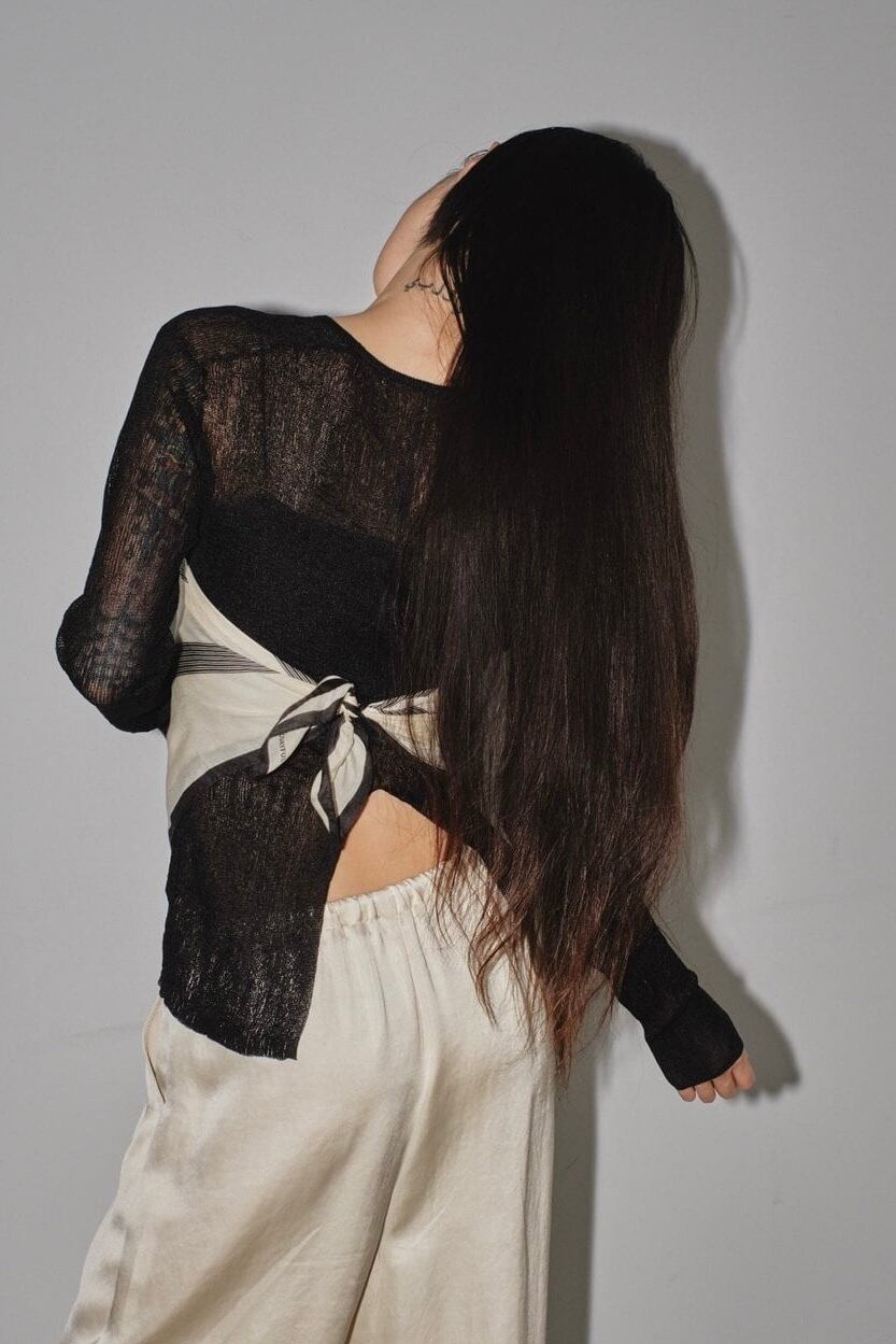 TODAYFUL Slit Sheer Knit スリットシアーニット Black | planet3rd