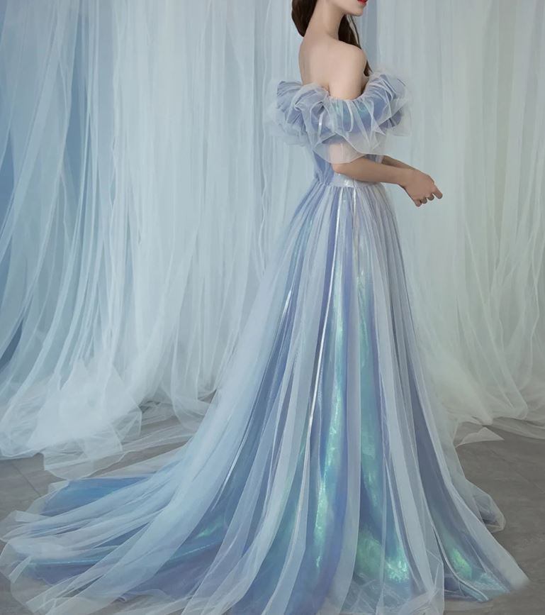 レディース シンデレラ Aライン オーロラ ホログラム ドレス 