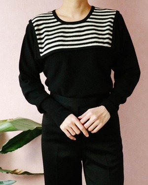 80's SONIA RYKIEL border knit