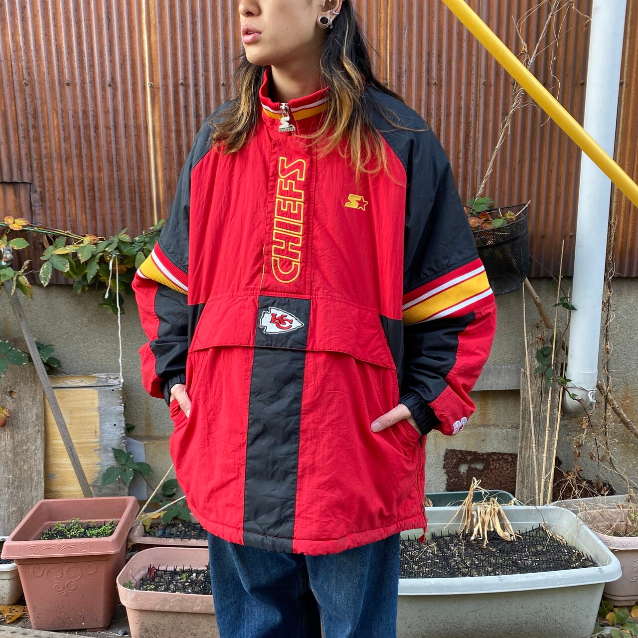 90年代 ビンテージ STARTER スターター NFL PROLINE 中綿 ナイロンプル 
