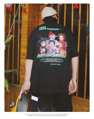 【トップス】Hiphopストリートルーズカップル半袖Tシャツ 2205032157J