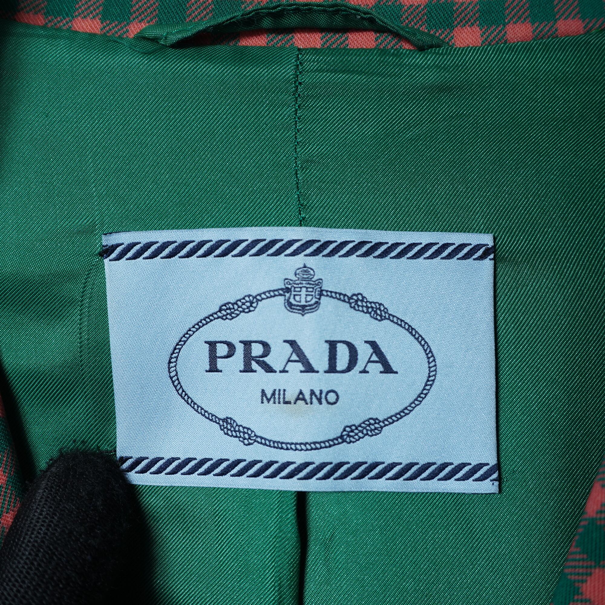 PRADA】プラダ ギンガムチェックテーラードジャケット PRADA】プラダ ギンガムチェックテーラードジャケット