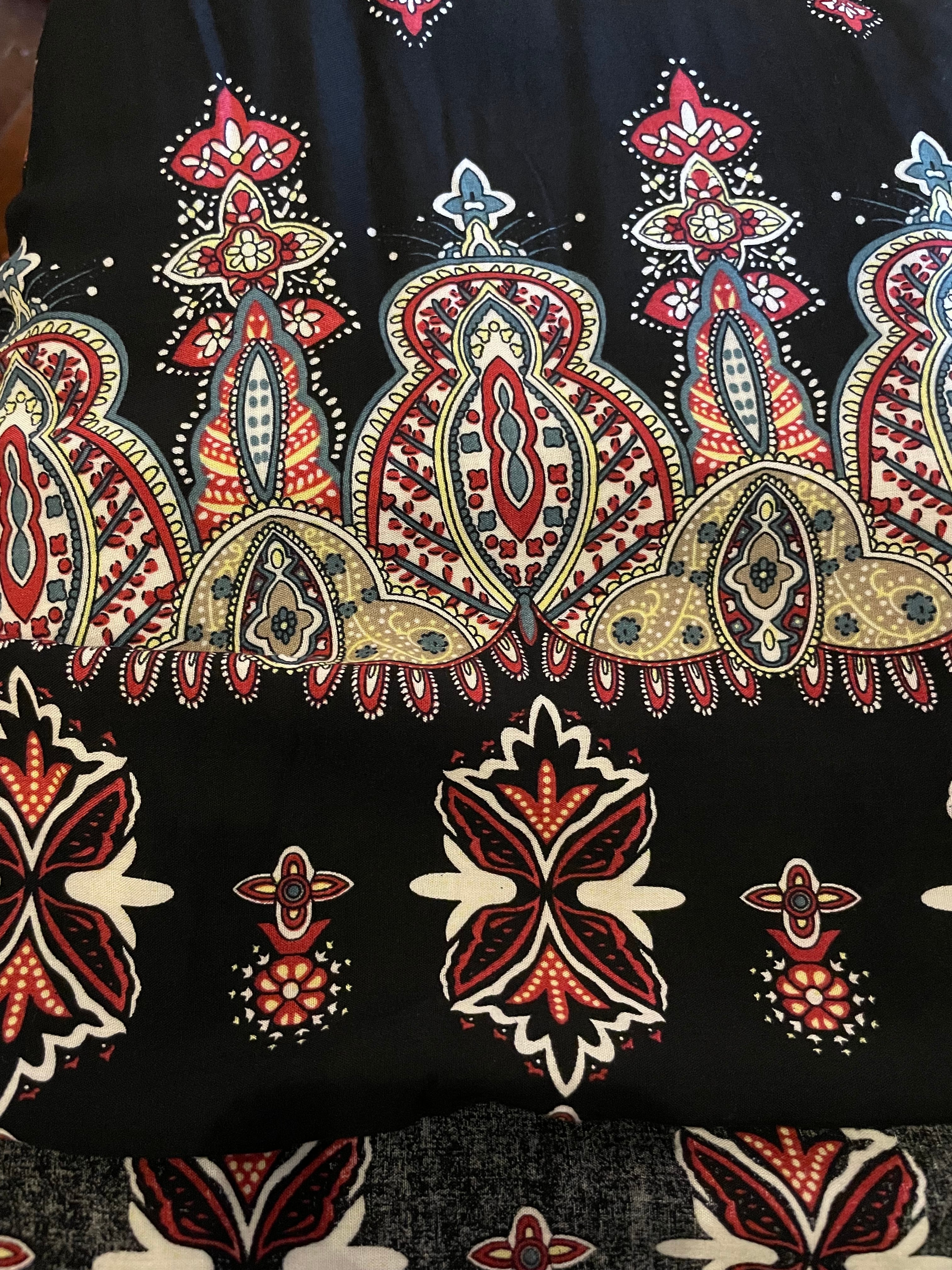 【新品】エスニックコットンガーゼチュニック　７分袖　あずきパープル　C780 エスニックコットンガーゼチュニック 7分袖 あずきパープル C780