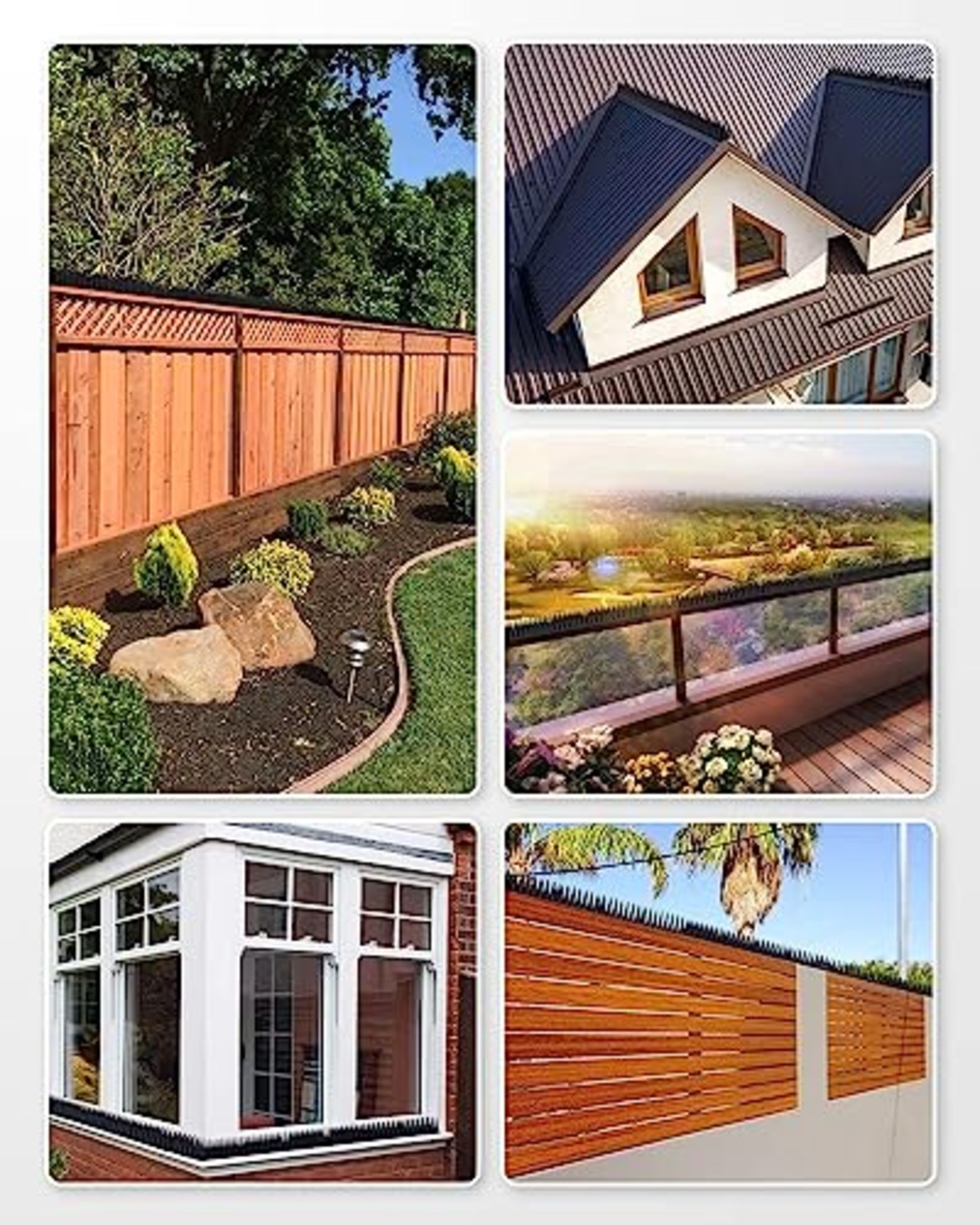 Babenoun 鳥よけグッズ 高3.5cmとげマッ 侵入を防ぎ 鳥除けト鳩よけグッズ 鳥よけ 鳩よけ とげ 大小の棘 猫除け 撃退 簡単設置 屋上 窓枠用 43cm*8枚全長3.44m