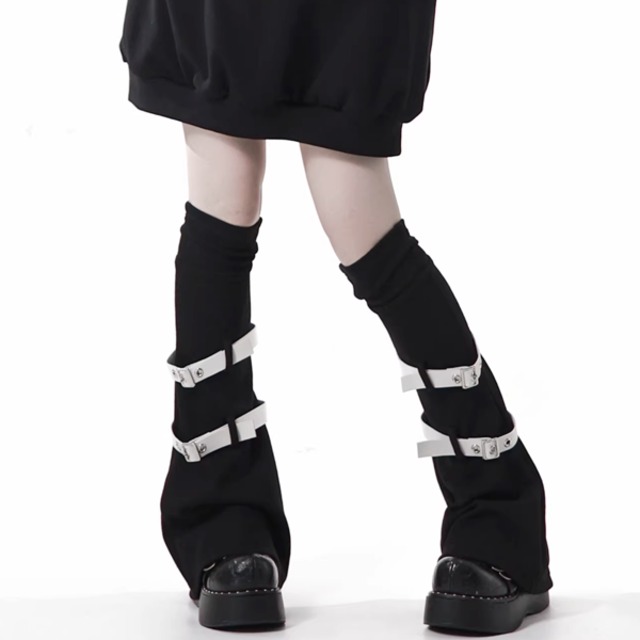 ダブルホワイトストラップブラックレッグカバー（lli_6611）