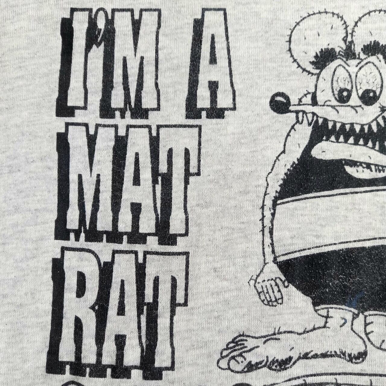 80s～ MAT RAT Tシャツ Mサイズ ラットフィンク オマージュ ロウブロウアート RAT FINK シングルステッチ 古着