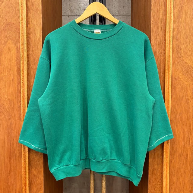 1970s RUSSEL SWEAT SHIRT CUT OFF GREEN